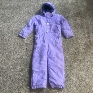 Rawik Kids Purple Insulated Snow Suit One‎ Piece Ski Bib Hooded Girls XL 6X